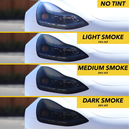 car headlight tint comparison tesla model smoke paint protection film ppf