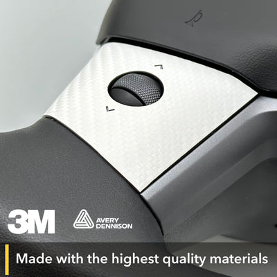 steering wheel control tesla model carbon fiber pattern vinyl cover