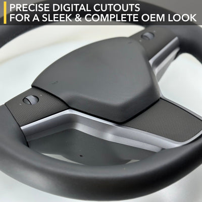 steering wheel control tesla model carbon fiber pattern vinyl cover