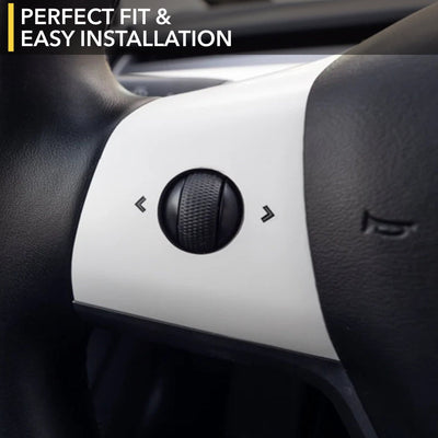 steering wheel control tesla model carbon fiber pattern vinyl cover