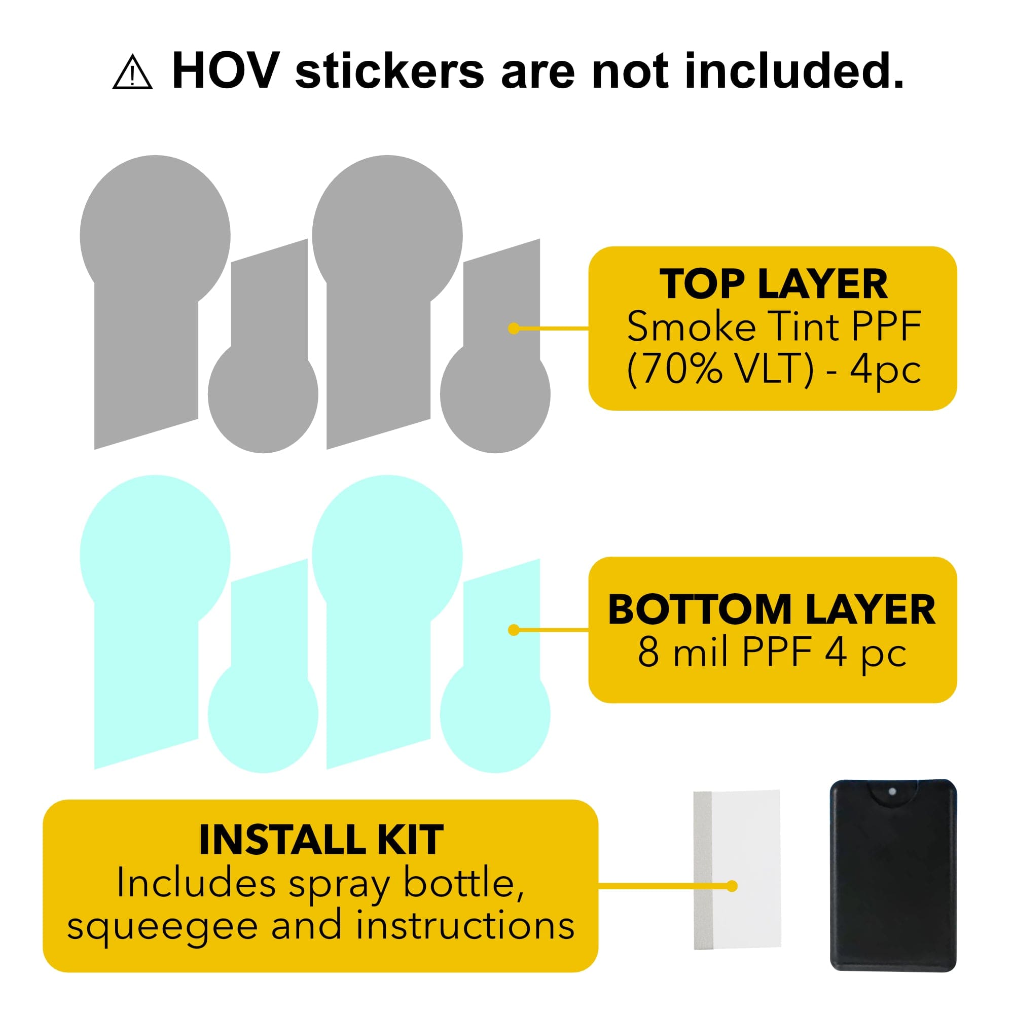 hov stickers sticker ppf tint spray bottle california