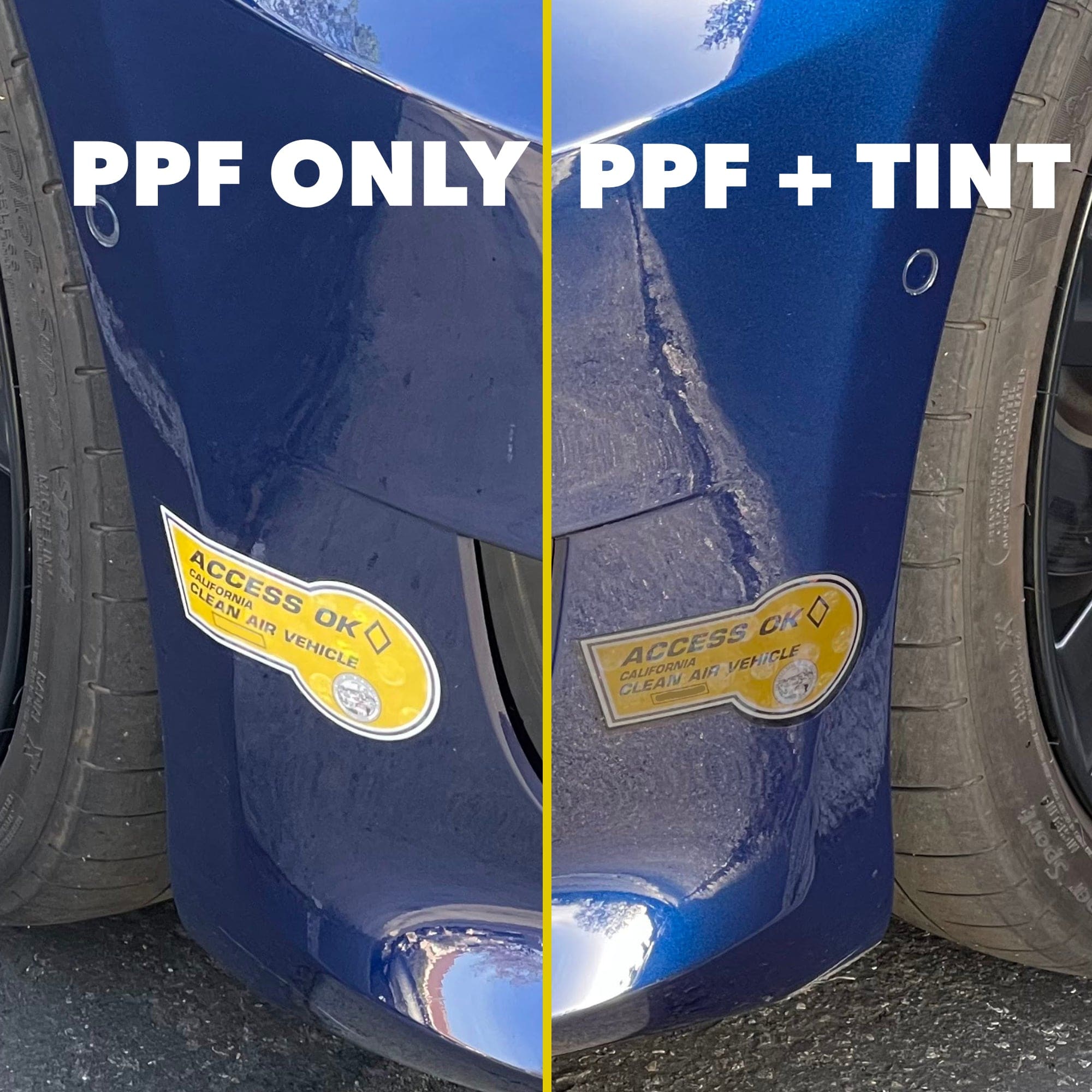 car bumper ppf tint comparison hov stickers sticker spray bottle california