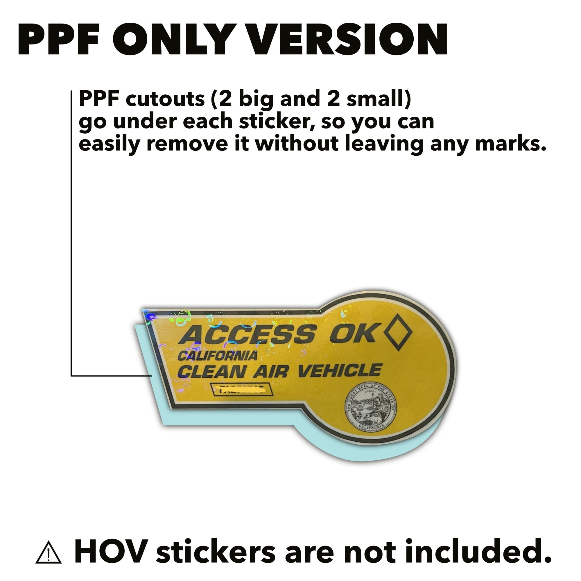 hov stickers sticker ppf tint spray bottle california