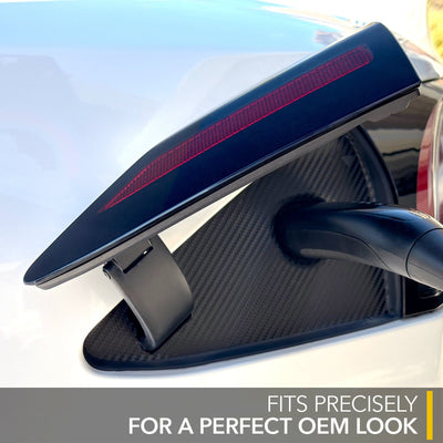 vinyl wrap carbon fiber charge port tesla model pattern