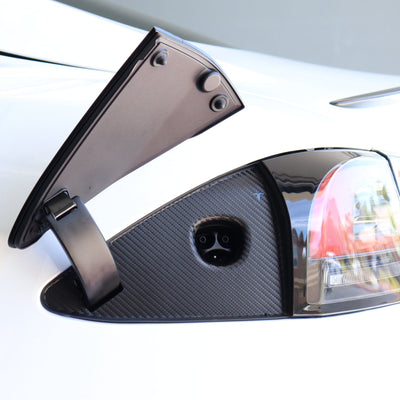 vinyl wrap carbon fiber charge port tesla model pattern