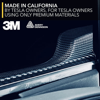 carbon fiber trim tesla model vinyl wrap kit