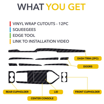 vinyl wrap cutouts car interior tesla model carbon fiber kit