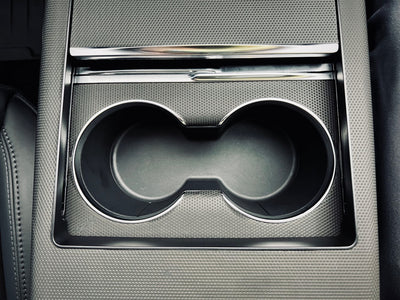 car’s center console cupholder tesla model carbon fiber vinyl wrap kit