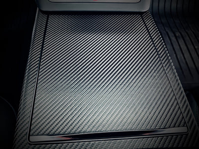 carbon fiber textured console tesla model vinyl wrap kit