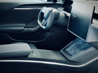 modern car interior screens tesla model carbon fiber vinyl wrap kit