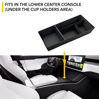 center console lower organizer