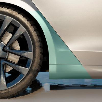 car wheel body panel paint protection film tesla model rear fenders