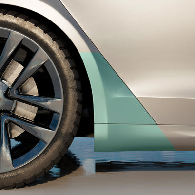 car wheel body panel paint protection film tesla model rear fenders