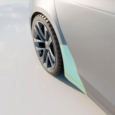 car wheel mud flap paint protection film tesla model rear fenders