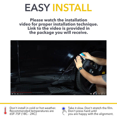 car paint protection film installation tesla model rear fenders