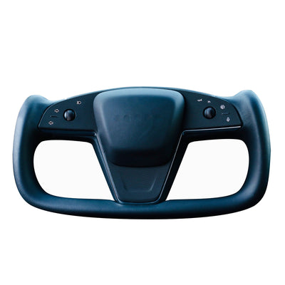 black yoke wheel steering control vinyl wrap carbon fiber tesla model