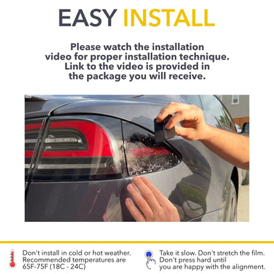 car taillight film installation tesla model tail lights smoke tint ppf
