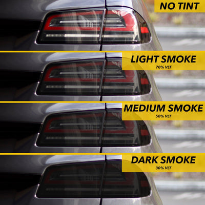 car taillight tint comparison tesla model tail lights smoke ppf