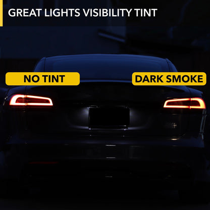 tesla model tail lights smoke tint ppf