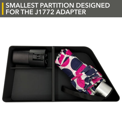 black storage tray adapter umbrella trunk organizer small items neatly arranged