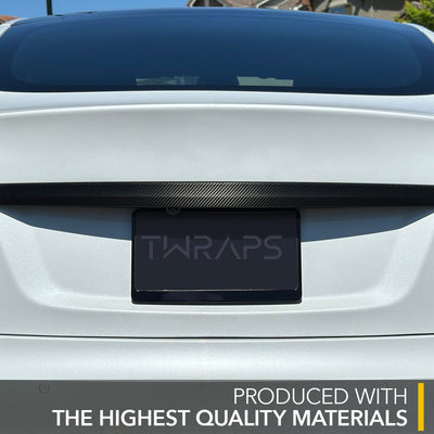 white car trunk carbon fiber tesla model vinyl wrap kit