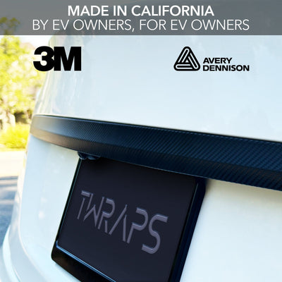 carbon fiber trunk trim tesla model vinyl wrap kit