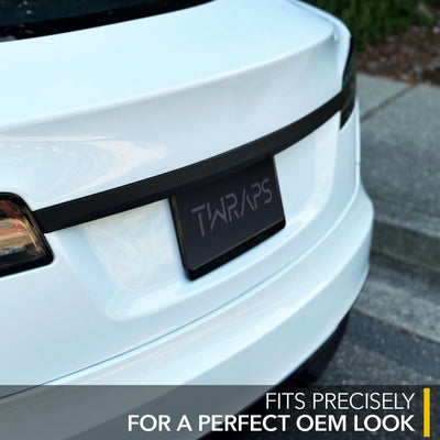 car trunk trim tesla model vinyl wrap carbon fiber kit