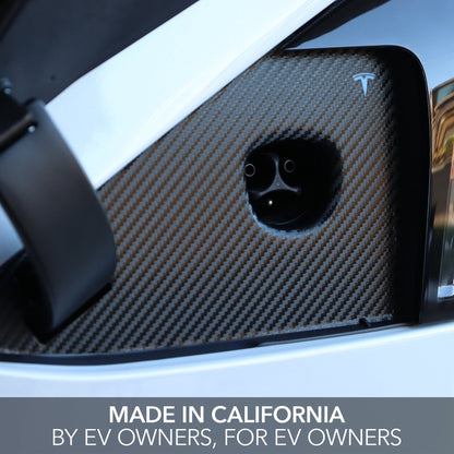 vinyl wrap charge port carbon fiber tesla model pattern