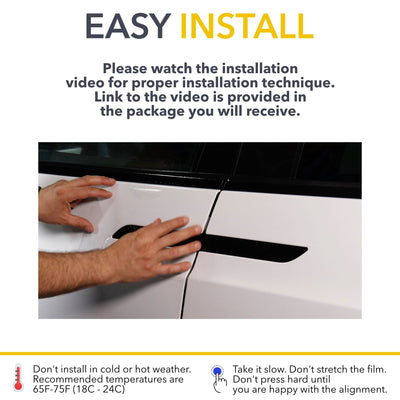 car door handle trim installation handles tesla model paint protection film area