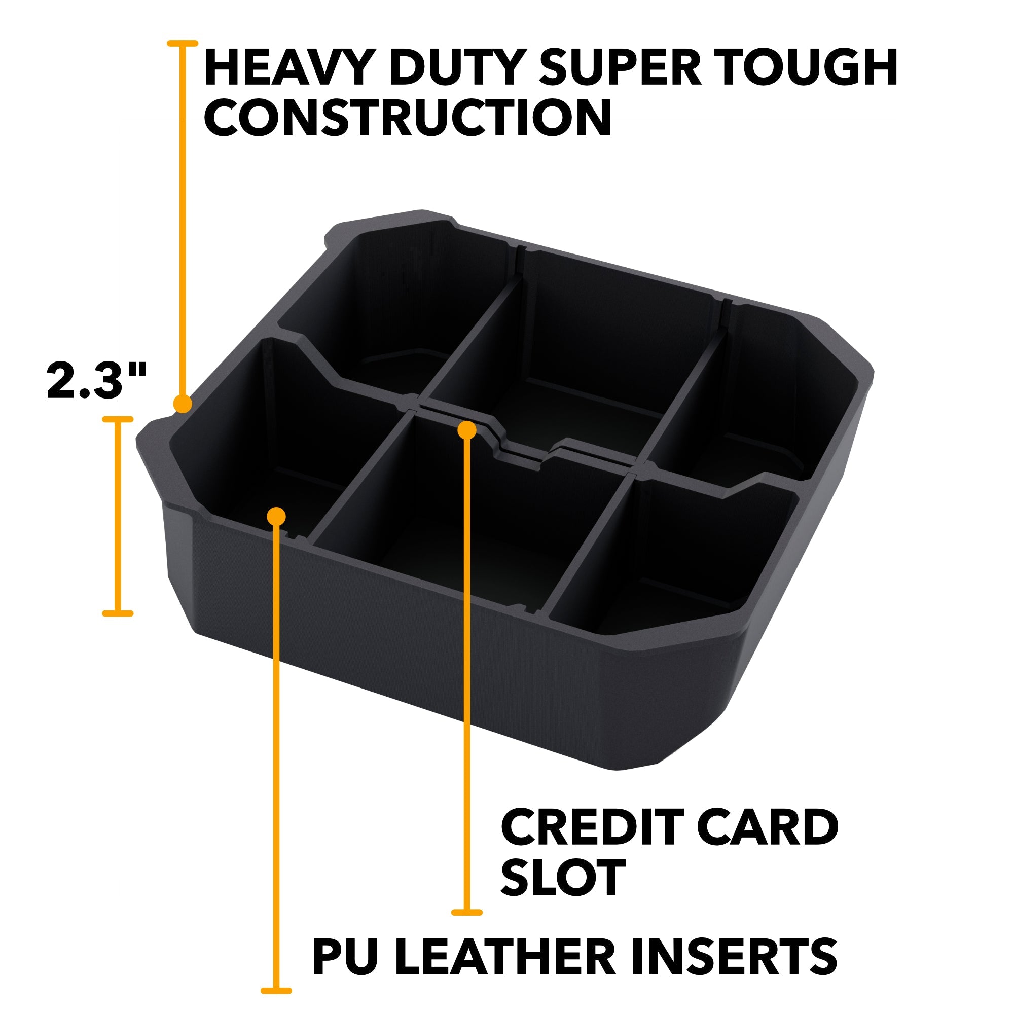 tesla cybertruck, armrest organizer, center console, leather liners, premium liners