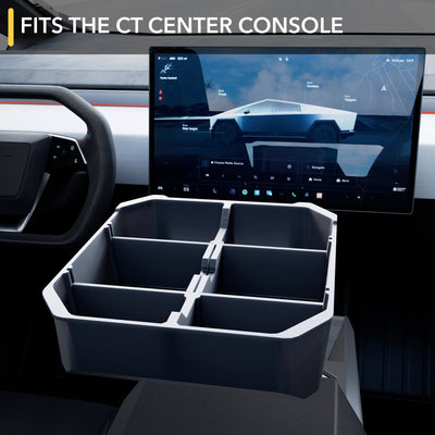 tesla cybertruck, armrest organizer, center console, leather liners, premium liners