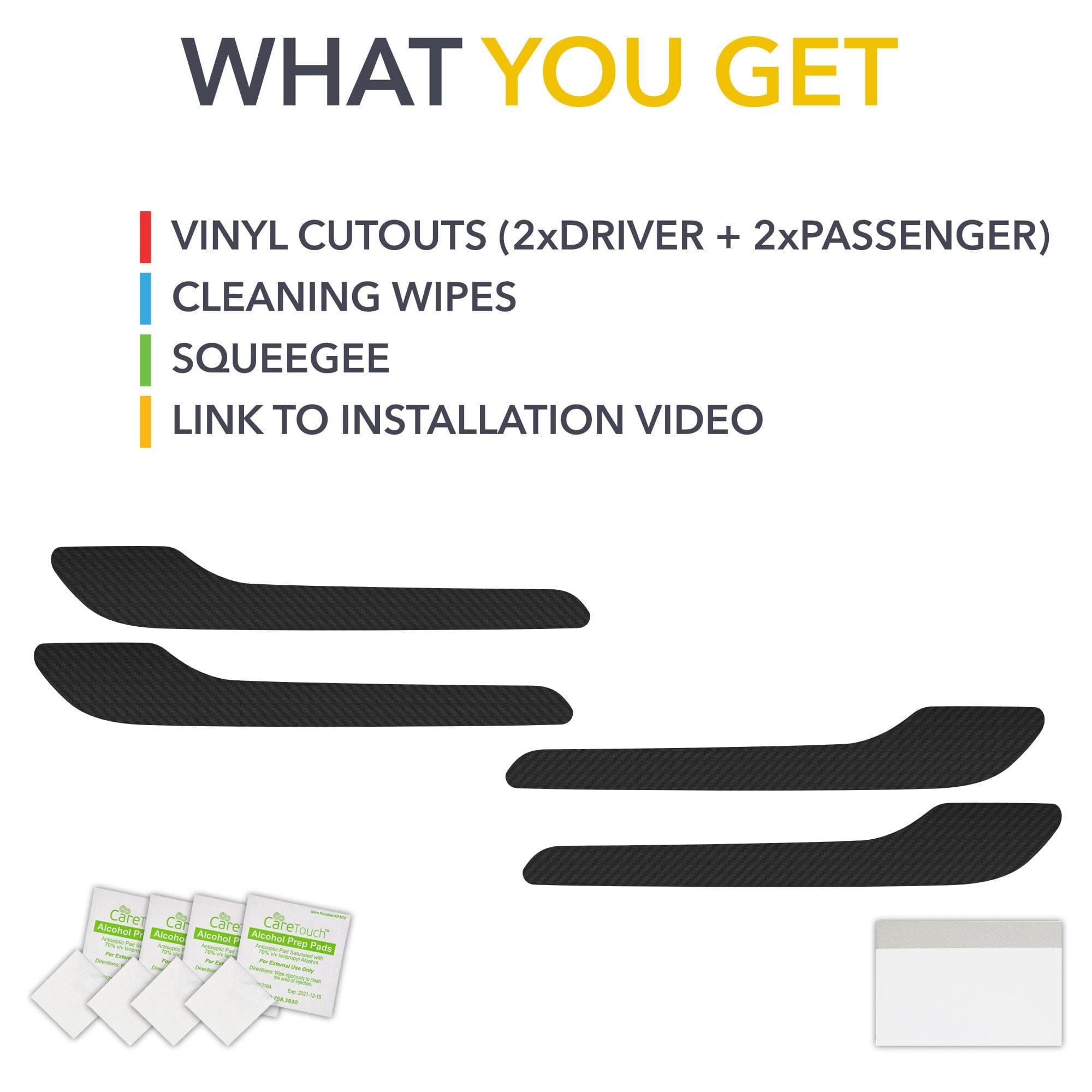 automotive vinyl cutout kit tesla model door handles carbon fiber wrap