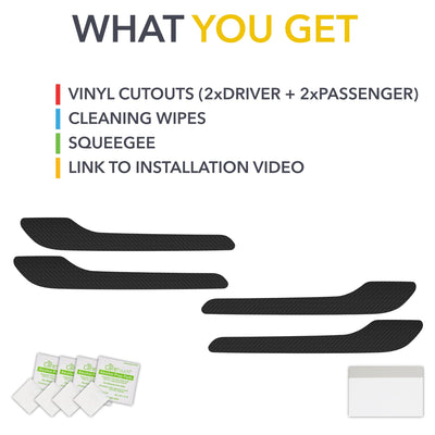 automotive vinyl cutout kit tesla model door handles carbon fiber wrap