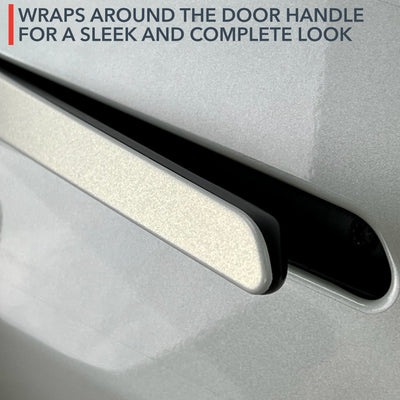 sleek silver black door handle tesla model handles carbon fiber wrap vinyl