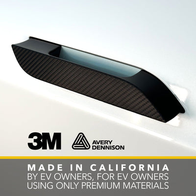 carbon fiber textured car door handles vinyl wrap tesla model kit