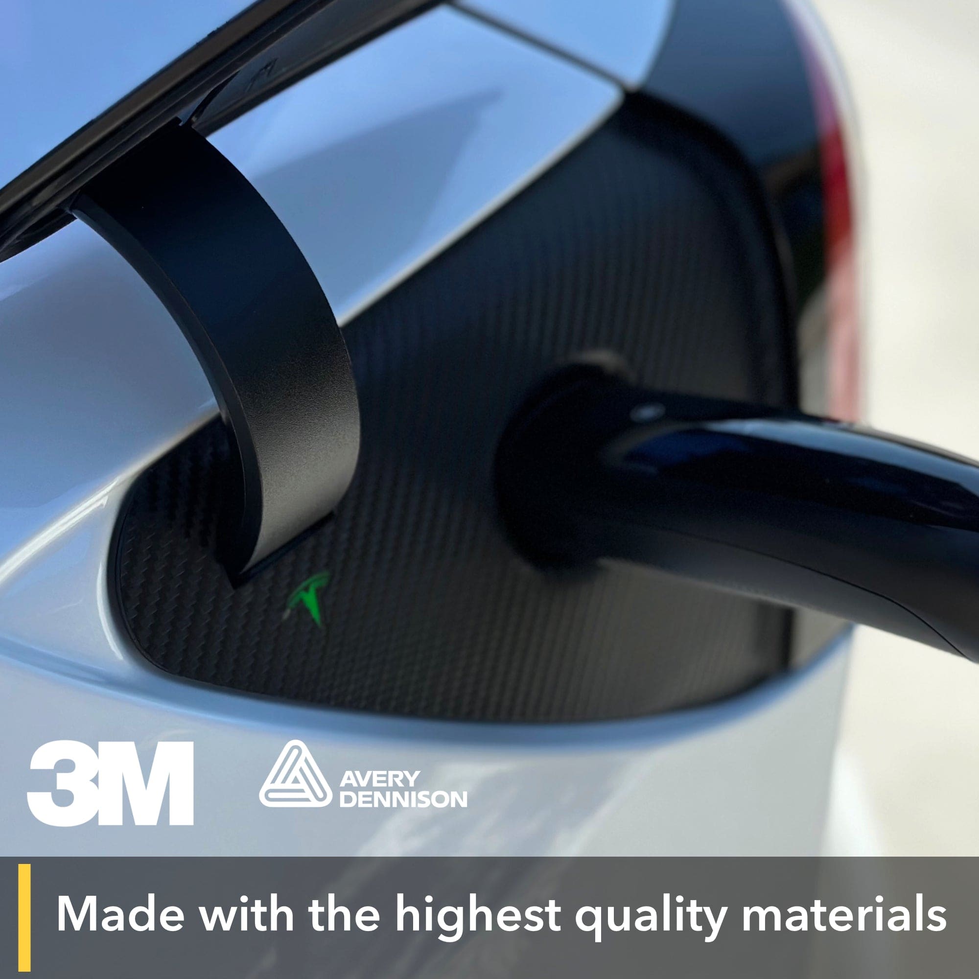 vinyl wrap carbon fiber charge port tesla model y juniper