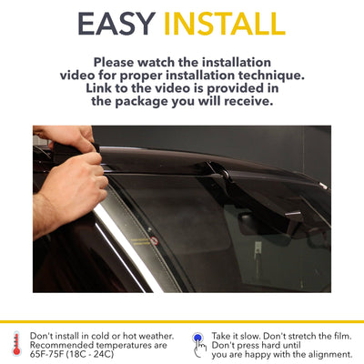 car window visor installation r1s rivian blackout overlay chrome trim custom-fit