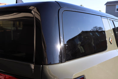 rivian suv rear r1s blackout overlay chrome trim custom-fit