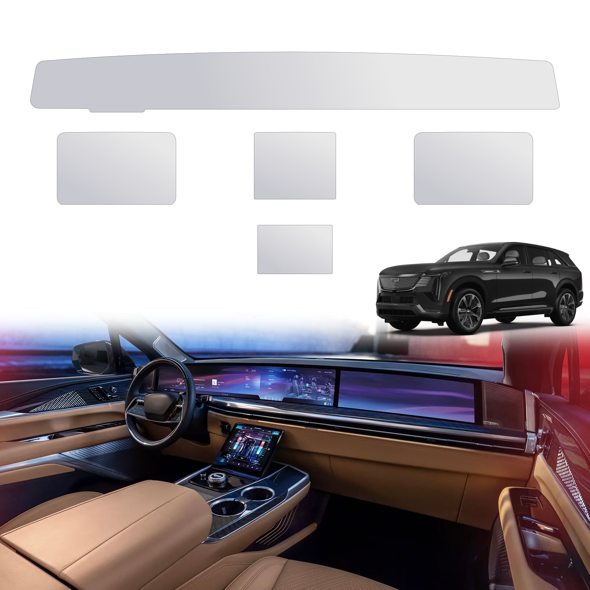 Screen Protectors Cadillac Escalade IQ IQL Clear 9H shock-proof scratch-resistant premium T-WRAPS