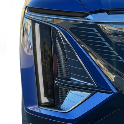 blue car headlight cadillac lyriq paint protection film tint ppf easy diy