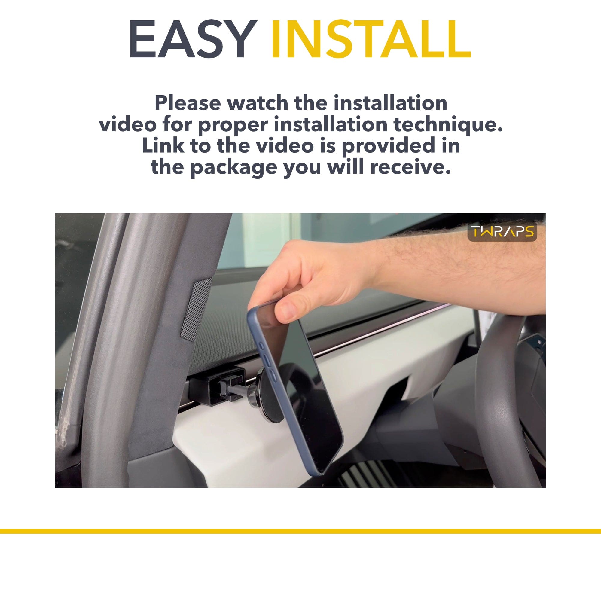 car phone mount installation tesla cybertruck magnetic patent pending