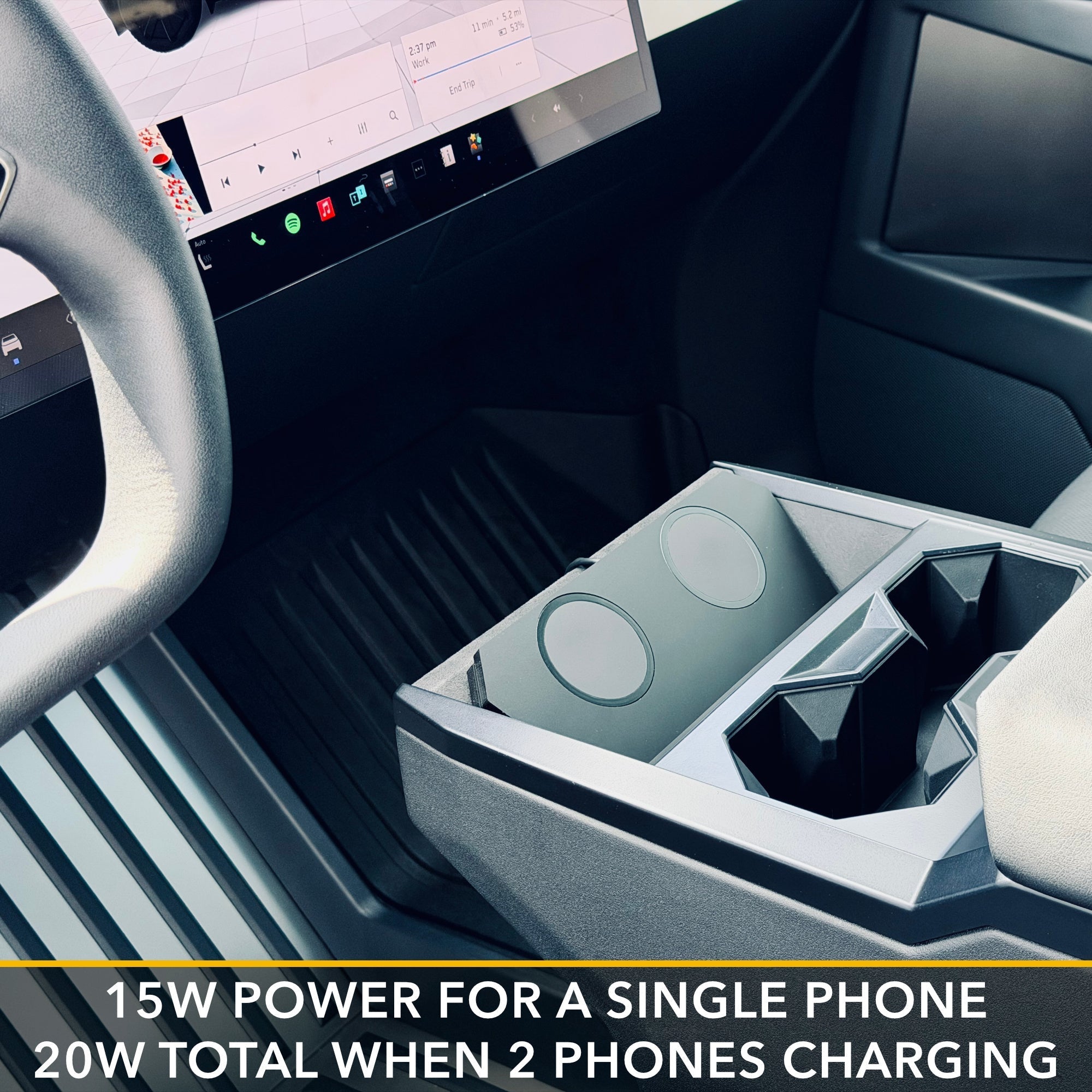 wireless charger, dual tesla cybertruck, magsafe compatible,