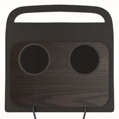 dark gray wood double cup magsafe pucks ash charging pad r1t r1s