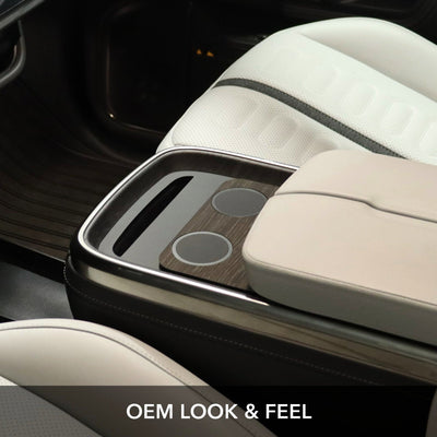 car seat console cup holders magsafe pucks ash wood charging pad r1t r1s