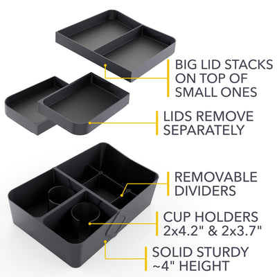 Floor Storage Organizer | Lower Center Console Tray for Rivian R1S & R1T 2021-2026