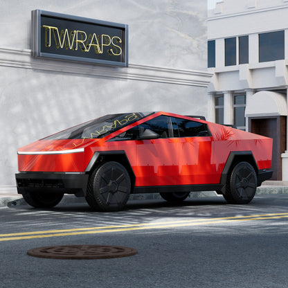 red cybertruck stainless steel body ev accessories