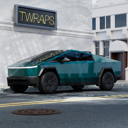teal cybertruck stainless steel body ev accessories