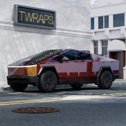 custom-wrapped cybertruck stainless steel body ev accessories