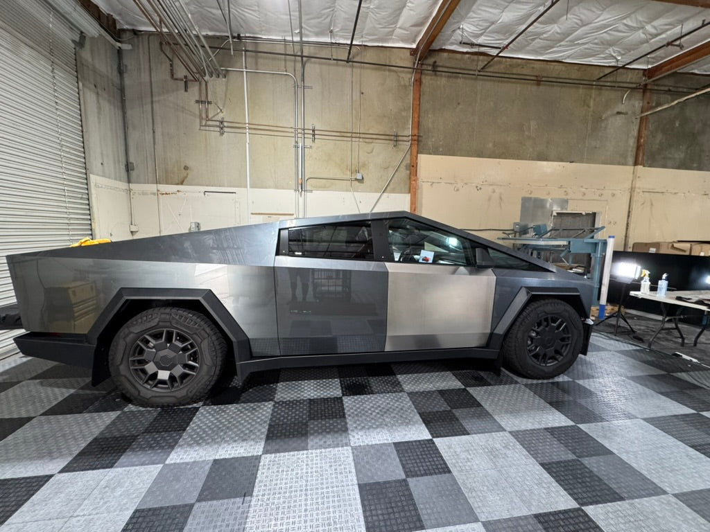 tesla cybertruck prototype color ppf, stainless steel body, body ppf wrap,