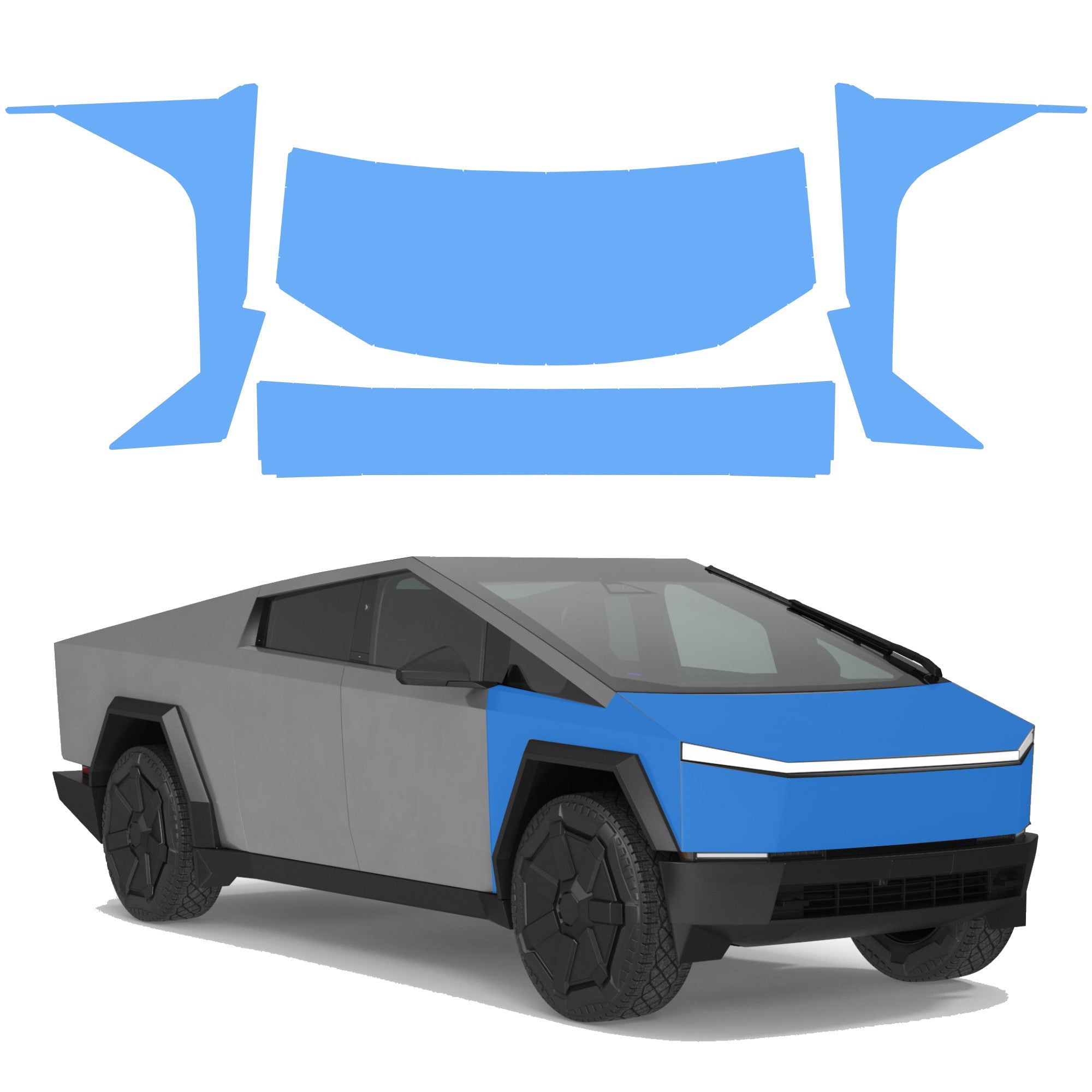 Clear Stealth PPF Wrap Full Front or Full Body Paint Protection Film for Tesla Cybertruck Full Front Gloss 8mil T-WRAPS